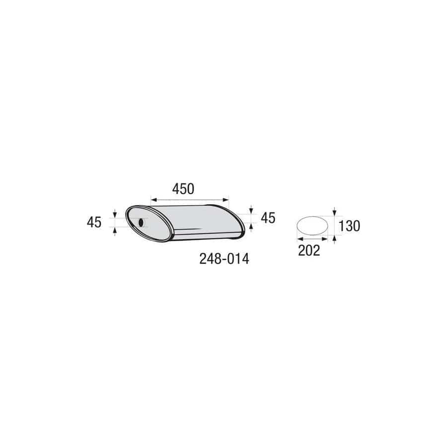 Bosal 248-014 Middle Silencer, Universal