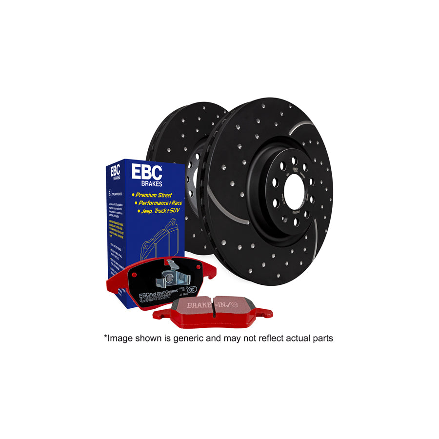 EBC PD12KR170 Opel Vauxhall Astra Redstuff Rear Brake Pad & GD Disc Kit - Bosch Caliper 1 | ML Performance US Car Parts