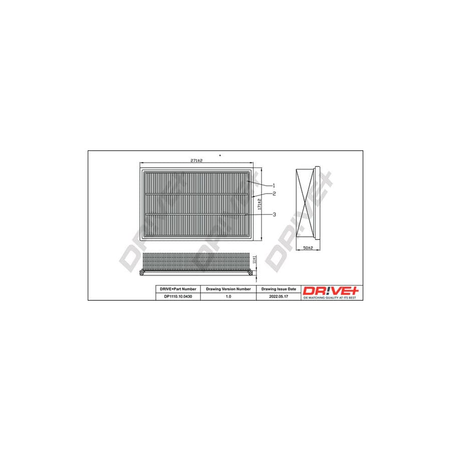 Dr!Ve+ Dp1110.10.0430 Air Filter For Fiat Stilo