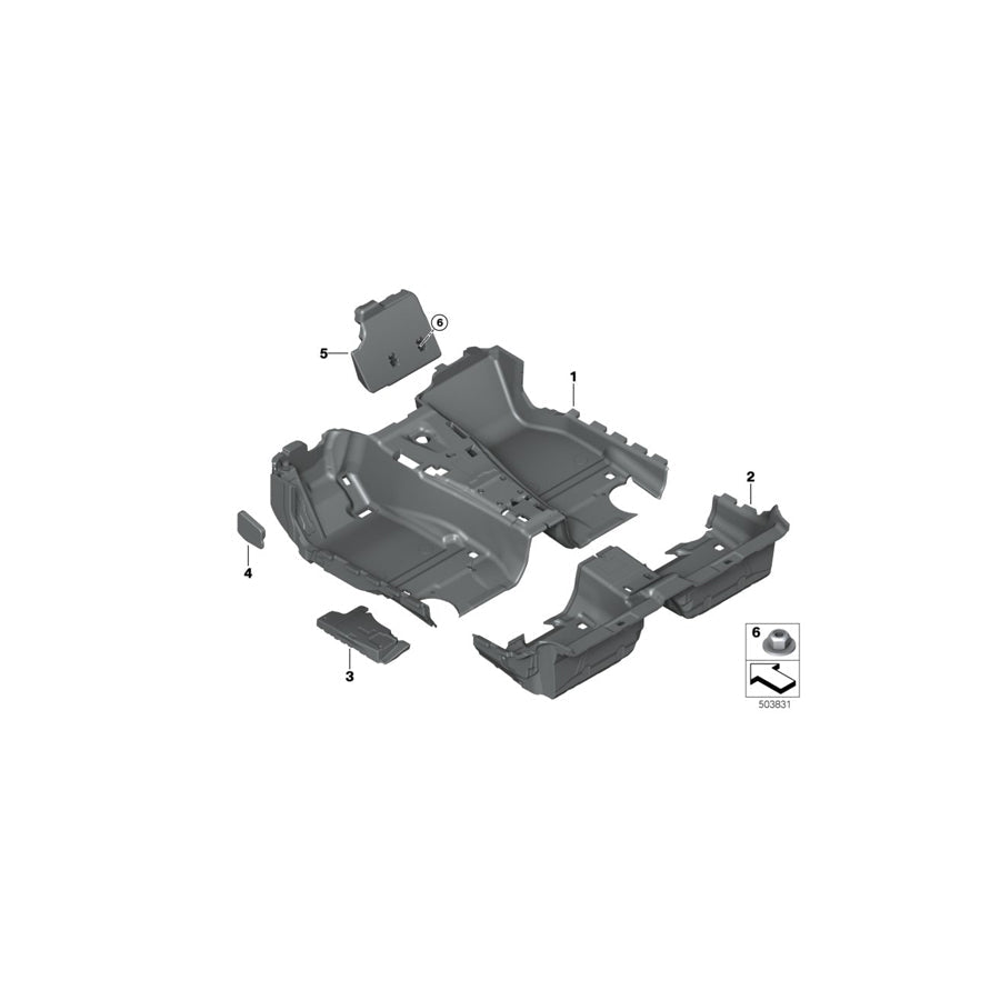 Genuine BMW 51479108217 G16 Floor Trim Cover, Front OYSTER (Inc. 840i & 840iX) | ML Performance US Car Parts