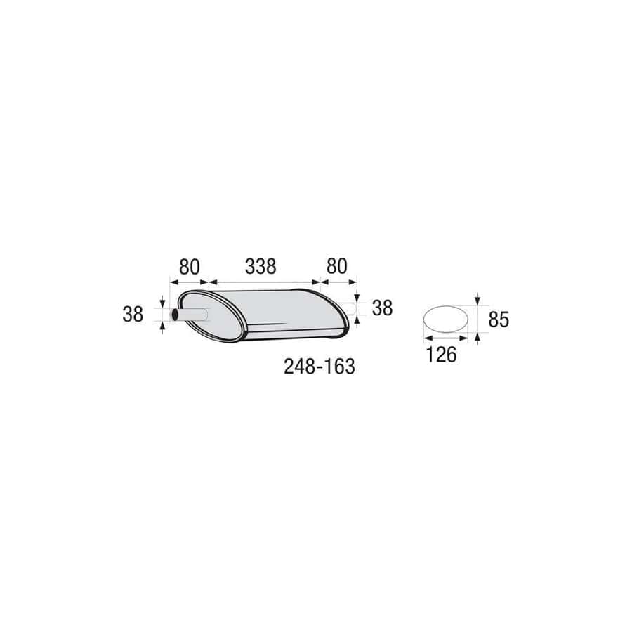 Bosal 248-163 Middle Silencer, Universal