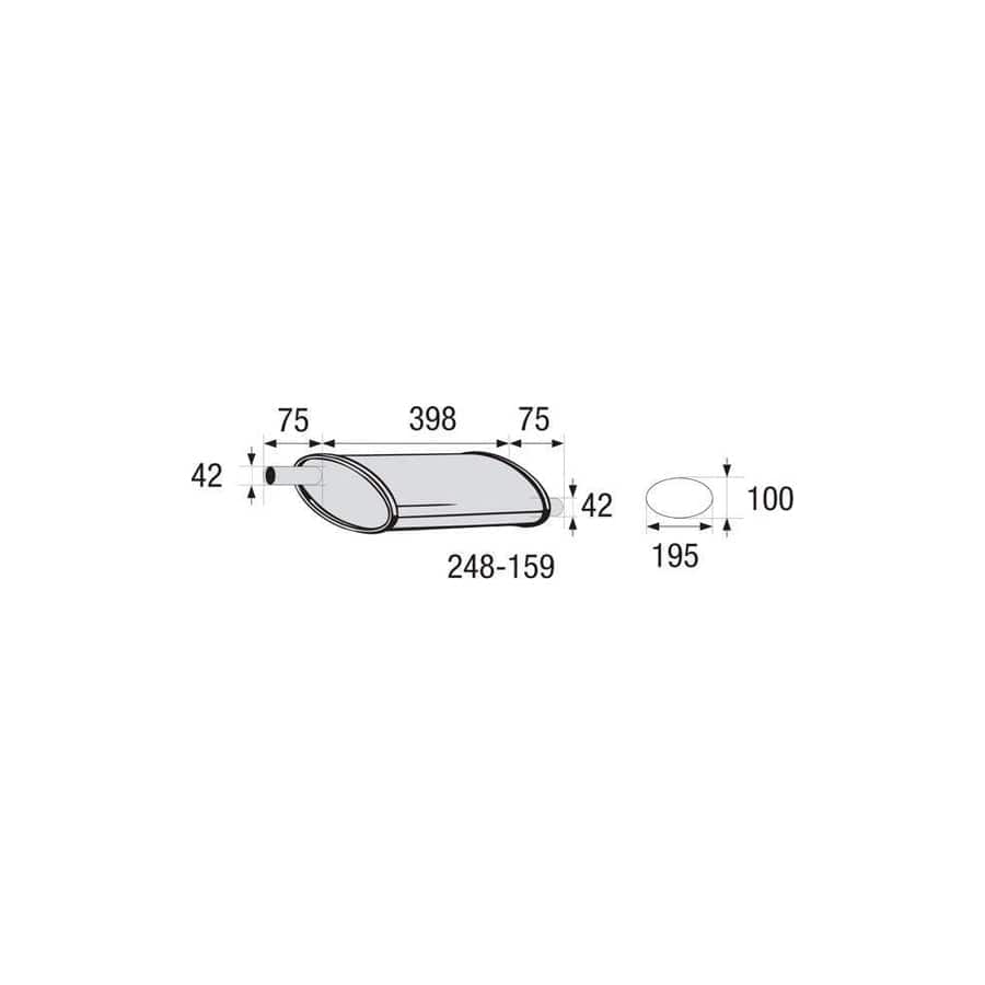 Bosal 248-159 Middle Silencer, Universal