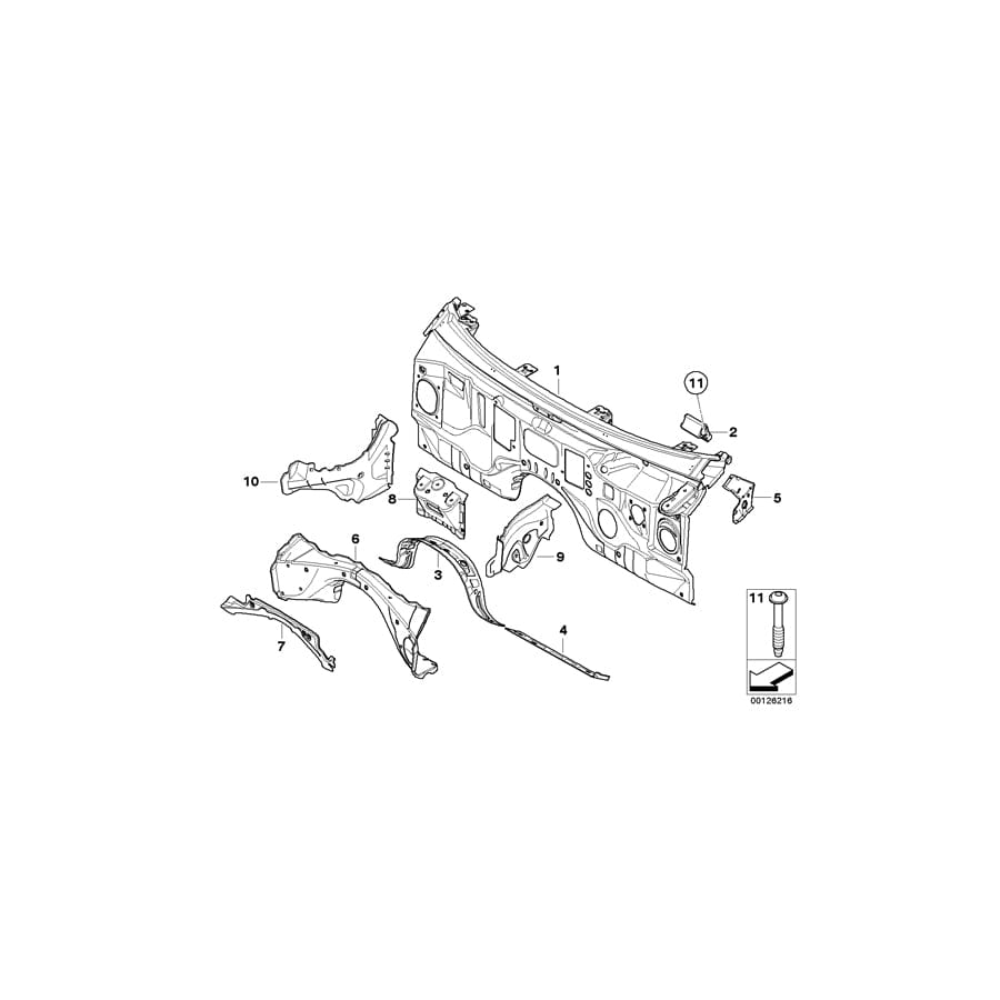 Genuine BMW 41137111819 E64 E63 Reinforcement, Tunnel Exterior Left (Inc. 535d) 1 | ML Performance UK Car Parts