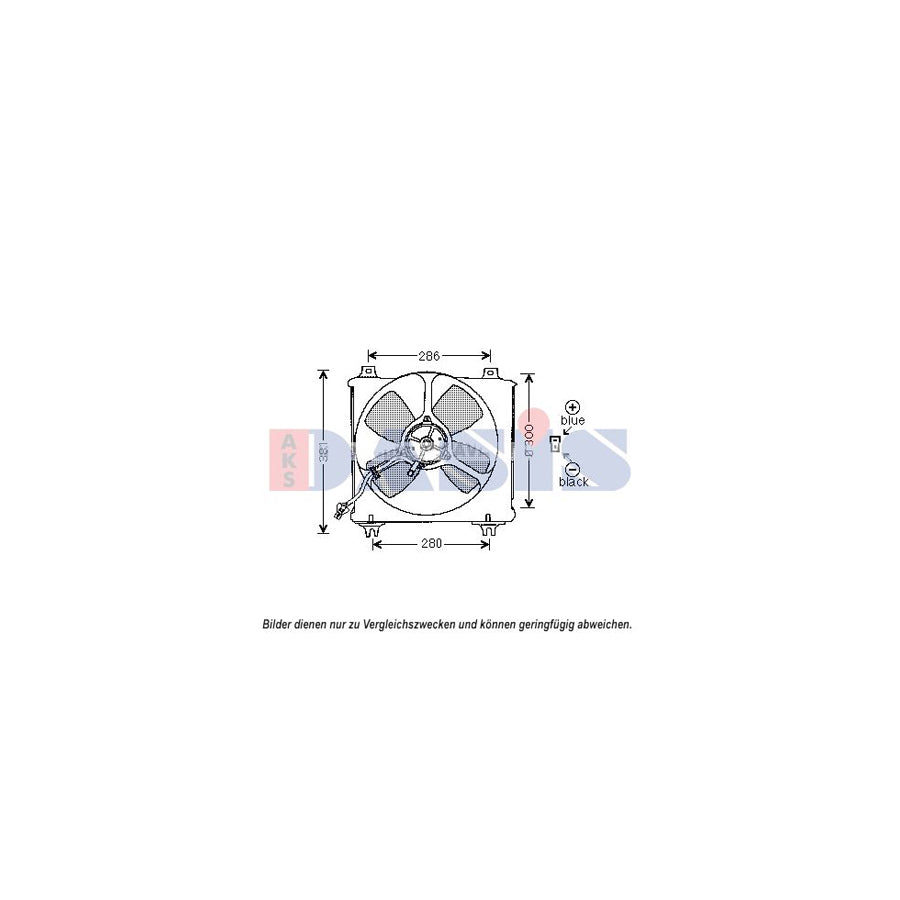 AKS Dasis 118017N Fan, Radiator for Mazda 121 I Hatchback (Da)