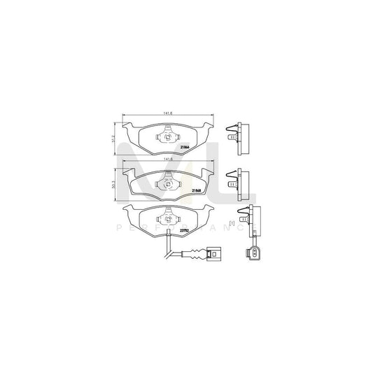 Hella 8DB 355 009-801 Brake Pad Set With Integrated Wear Warning Contact