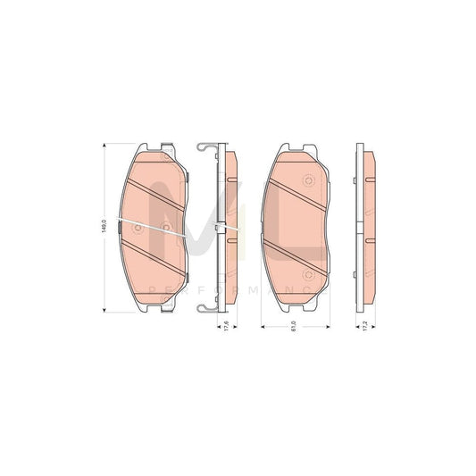 TRW Gdb3465 Brake Pad Set For Hyundai Terracan (Hp) With Acoustic Wear Warning, With Accessories | ML Performance Car Parts