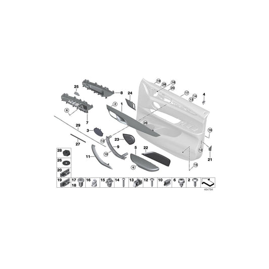 Genuine BMW 51417381880 F15 F16 Decor Strip, Right OXIDSILBER (Inc. X6 30dX, X6 50iX & X5 35iX) | ML Performance US Car Parts