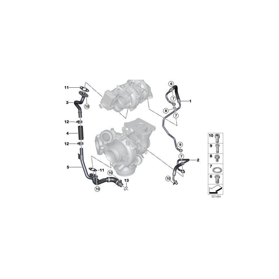 Genuine BMW 11428515005 G11 G30 G16 Oil Line, Supply, High Compression (Inc. 740dX, 740LdX & X4 M40dX) | ML Performance US Car Parts