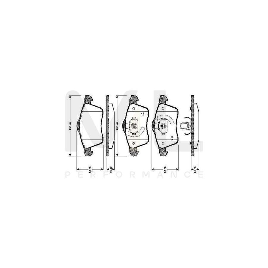 Bosch 0986Tb2038 Brake Pad Set For Vw Transporter Excl. Wear Warning Contact, With Accessories  | ML Performance Car Parts