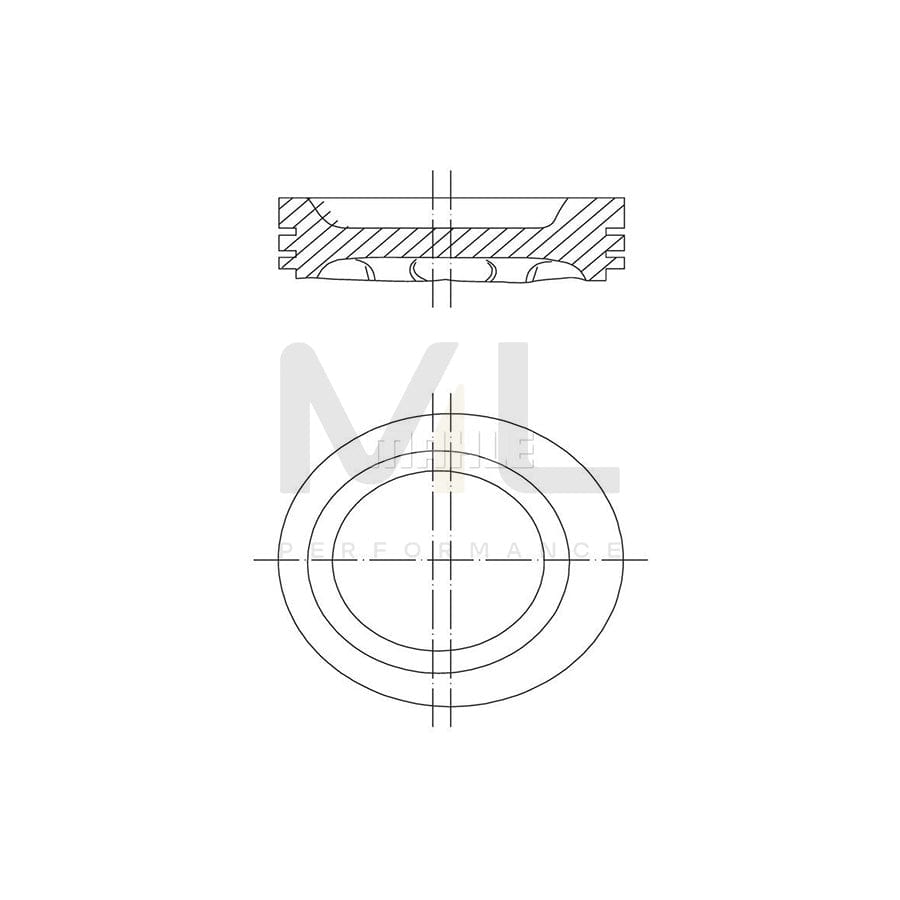 MAHLE ORIGINAL 229 31 00 Piston 130,0 mm, with piston ring carrier | ML Performance Car Parts