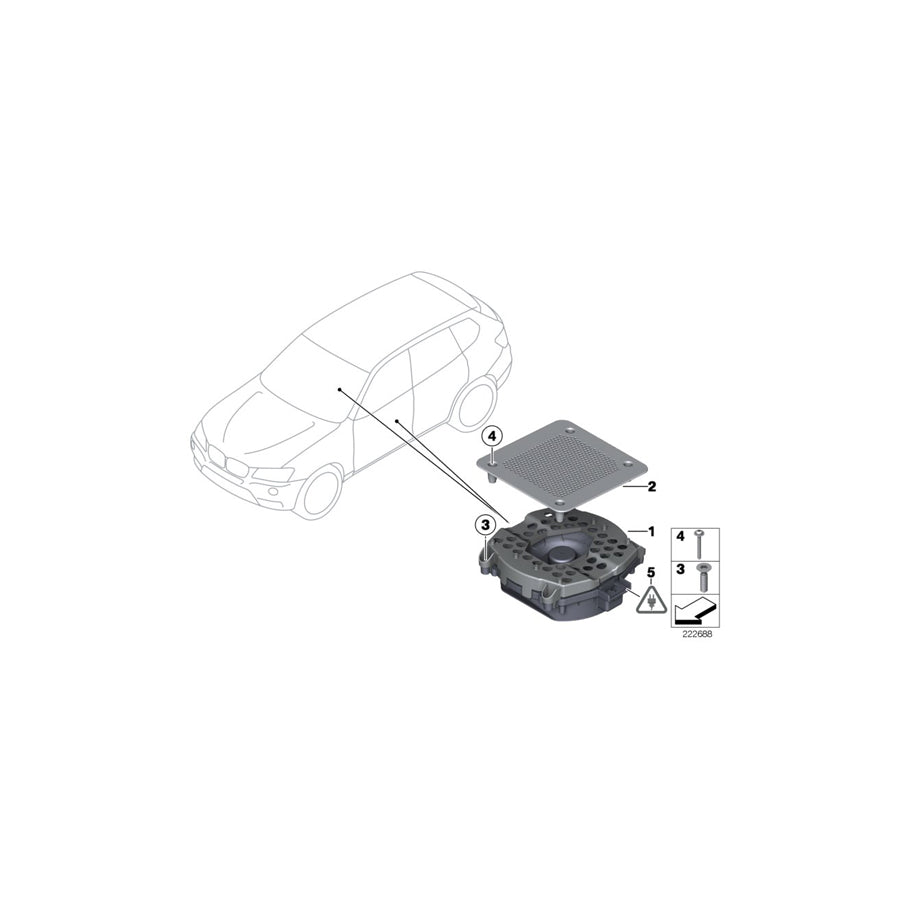 Genuine BMW 65139297897 F26 F16 Central Woofer STEREO-SYSTEM (Inc. X4 35iX, X6 50iX 4.4 & X6 35i) | ML Performance US