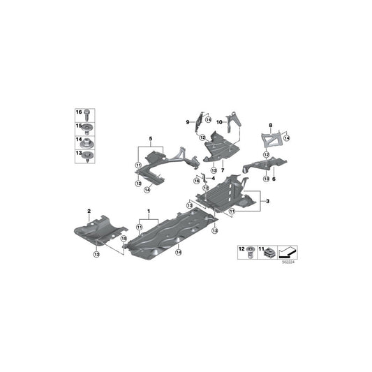 Genuine BMW 51757436699 F44 Bracket Underfloor Panelling, Left (Inc. 218i) | ML Performance US