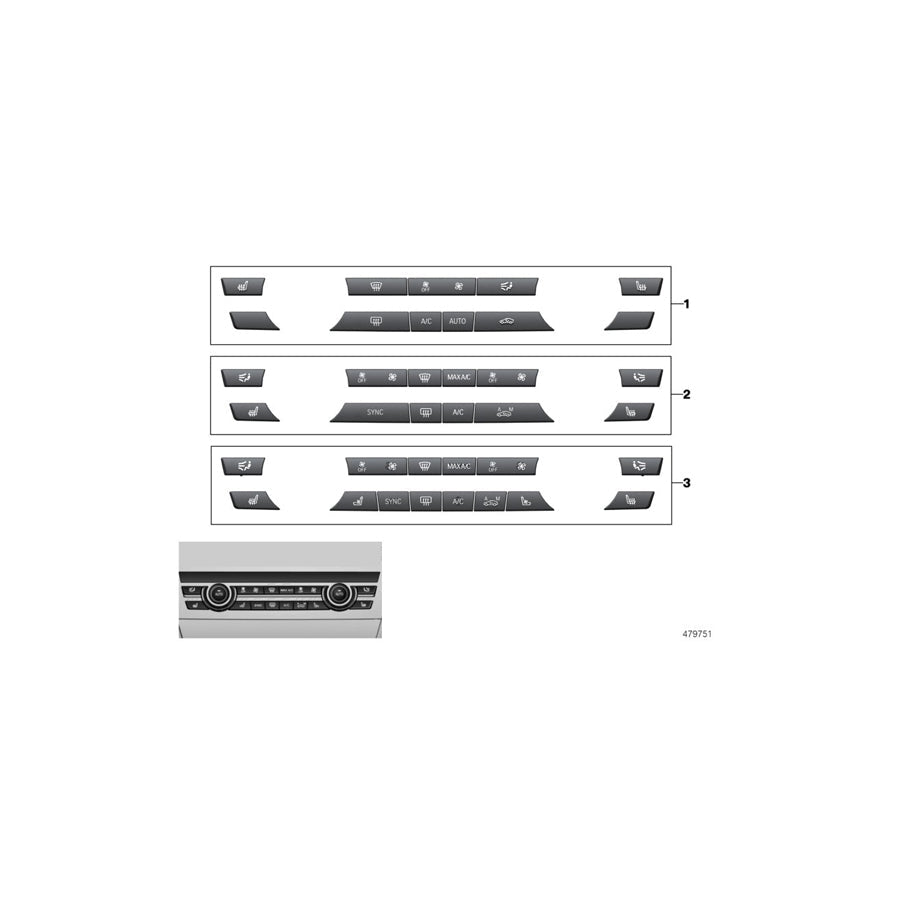 Genuine BMW 61316848885 F15 F10 F07 Repair Kit For Button Caps (Inc. X6 30dX, 528iX & X5 35iX) | ML Performance US Car Parts