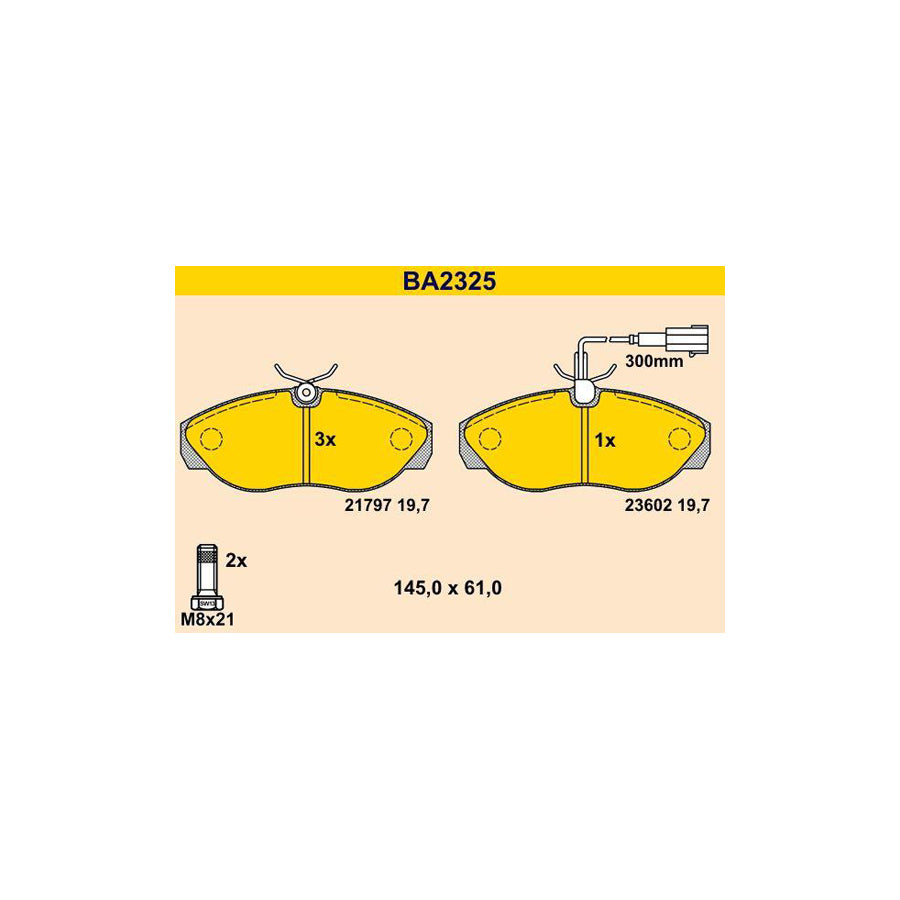 Barum Ba2325 Brake Pad Set