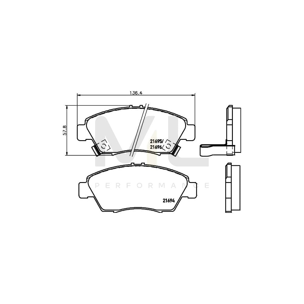 Hella 8DB 355 016-461 Brake Pad Set With Acoustic Wear Warning