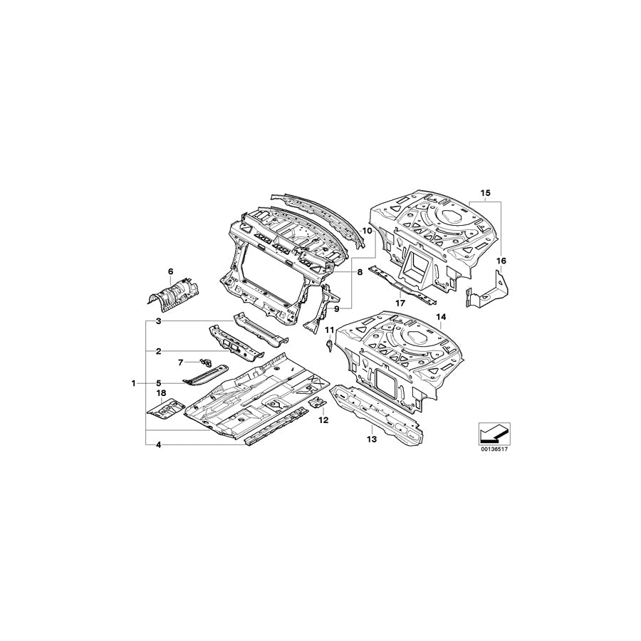 Genuine BMW 41137125171 E63 Partition Trunk (Inc. 650i) 1 | ML Performance US Car Parts