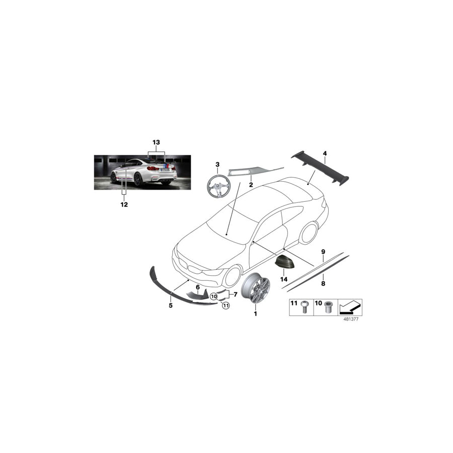 Genuine BMW 51147993022 F82 Set Adhesive Film Right M4 DTM (Inc. M4 GTS) | ML Performance US Car Parts