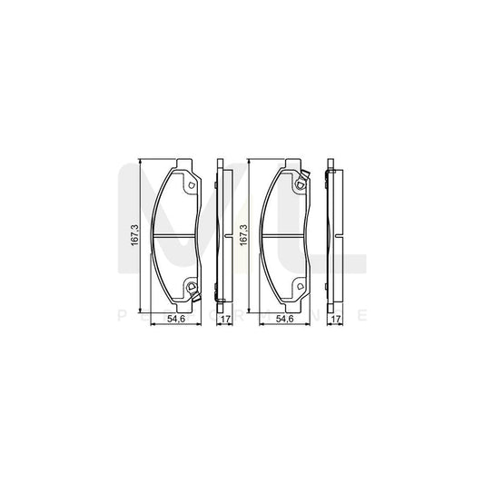 Bosch 0986495159 Brake Pad Set With Acoustic Wear Warning, With Mounting Manual BP1534 | ML Performance Car Parts