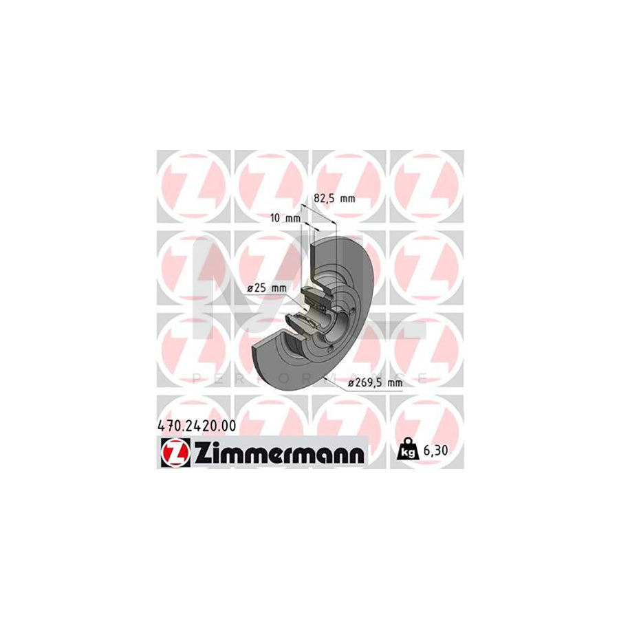 ZIMMERMANN 470.2420.00 Brake Disc Solid, with ABS sensor ring, with wheel bearing  - 1 piece