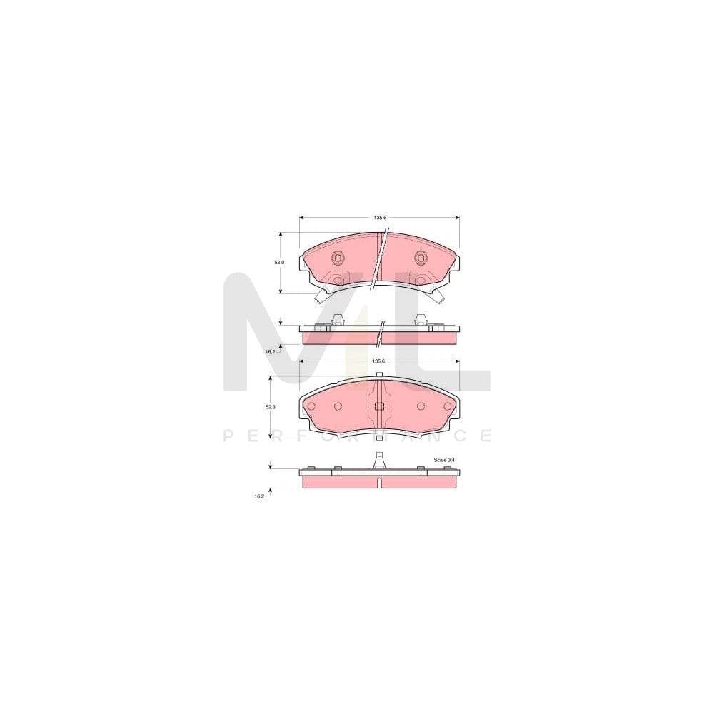 TRW Gdb4030 Brake Pad Set For Incl. Wear Warning Contact | ML Performance Car Parts