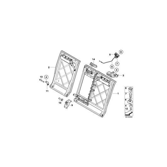 Genuine BMW 52207058588 E60 E60 Backrest Frame, Right (Inc. M5, 545i & 530d) | ML Performance US Car Parts