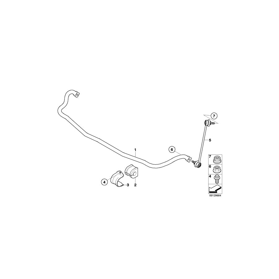 Genuine BMW 31303414599 E83 Stabilizer, Front D=22,5MM (Inc. X3 3.0d, X3 3.0sd & X3 2.5si) | ML Performance US