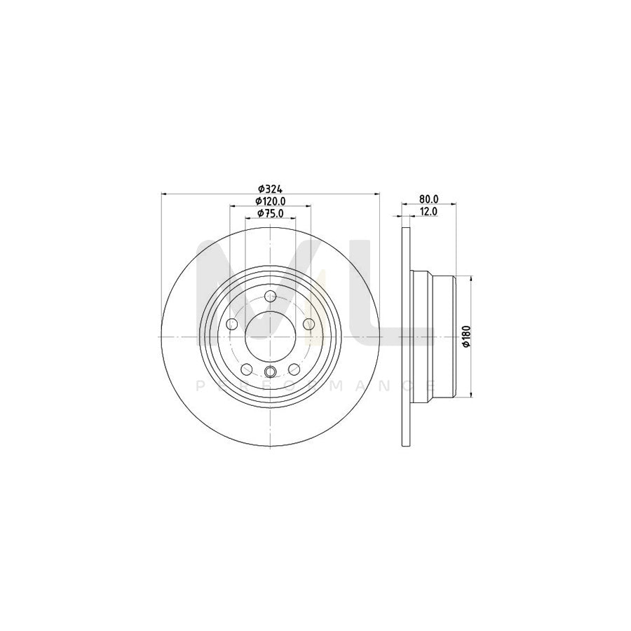 HELLA PRO 8DD 355 107-771 Brake Disc for BMW X5 (E53) Solid, Coated, without wheel hub, without wheel studs