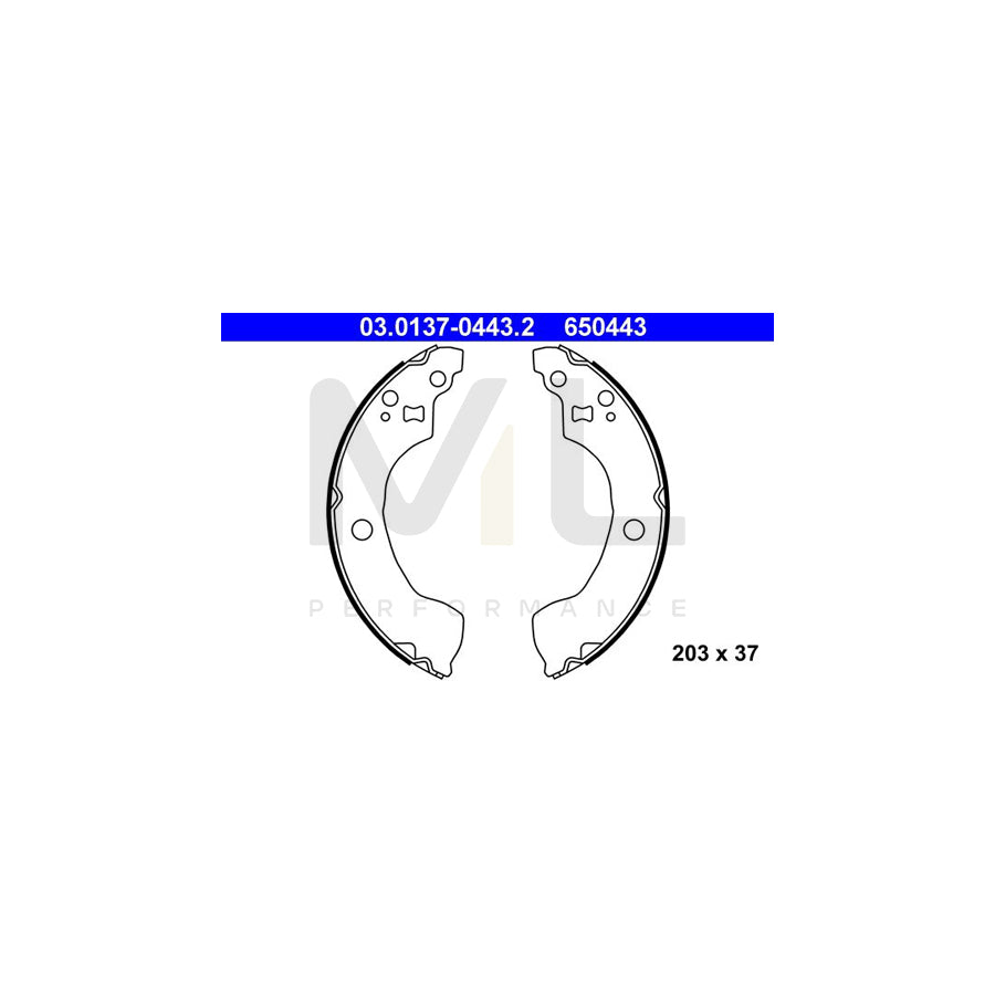 ATE 03.0137-0443.2 Brake Shoe Set without lever