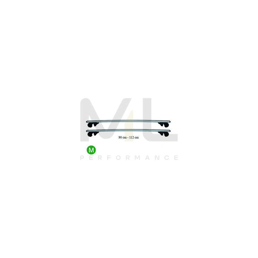 RUUUD CROSSB-M Roof bars for open roof rails, 90-112 cm, 75 kg, ABS (Acrylonitrile-Butadiene-Styrene Copolymerisate), Aluminium