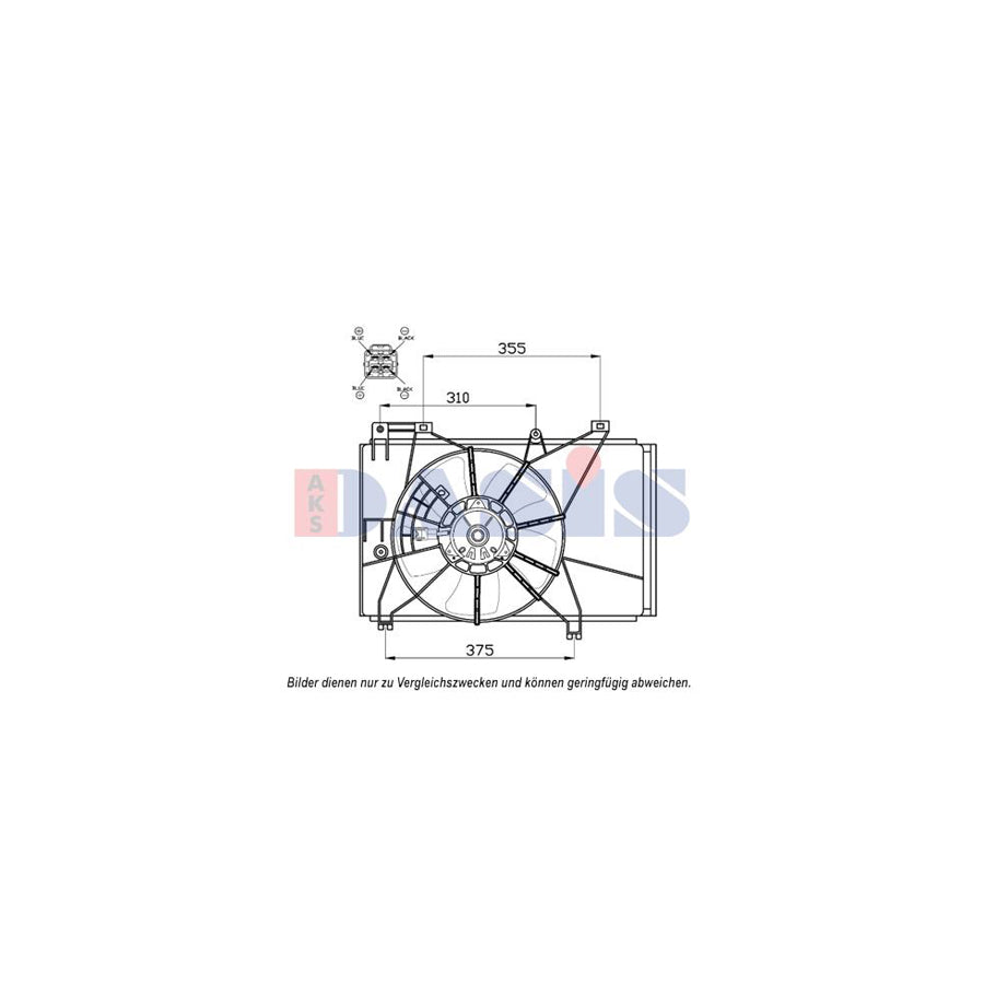 AKS Dasis 118037N Fan, Radiator for Mazda 2 Hatchback (De, Dh)