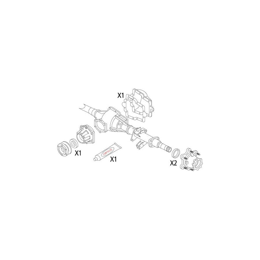 Corteco 19536274 Gasket Set, Differential for VW Lt