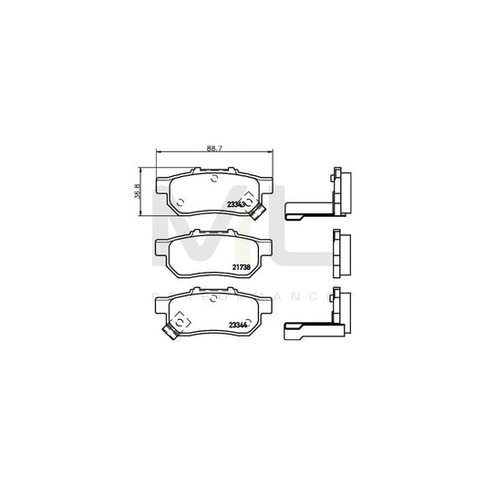 Hella 8DB 355 017-151 Brake Pad Set With Acoustic Wear Warning