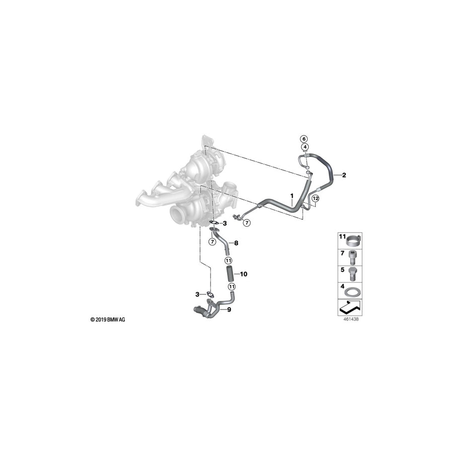 Genuine BMW 11428513622 F33 G02 F23 Oil Line, Supply, High Compression (Inc. X5 25d, 425d & 725Ld) | ML Performance US Car Parts