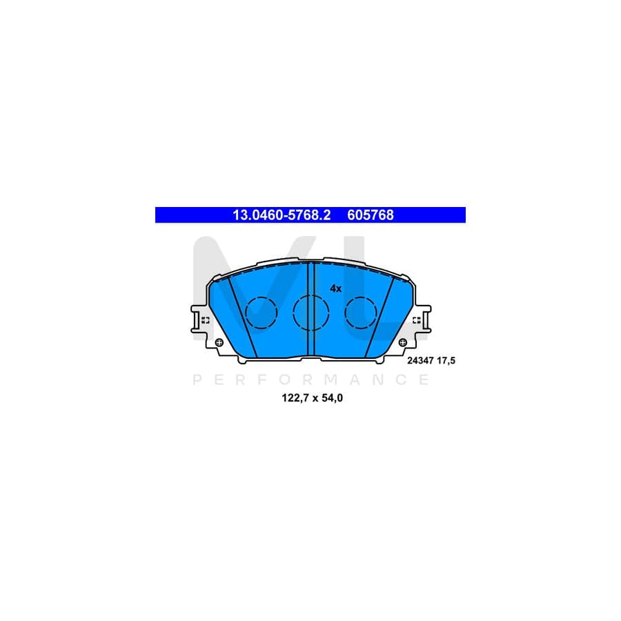 ATE 13.0460-5768.2 Brake pad set excl. wear warning contact