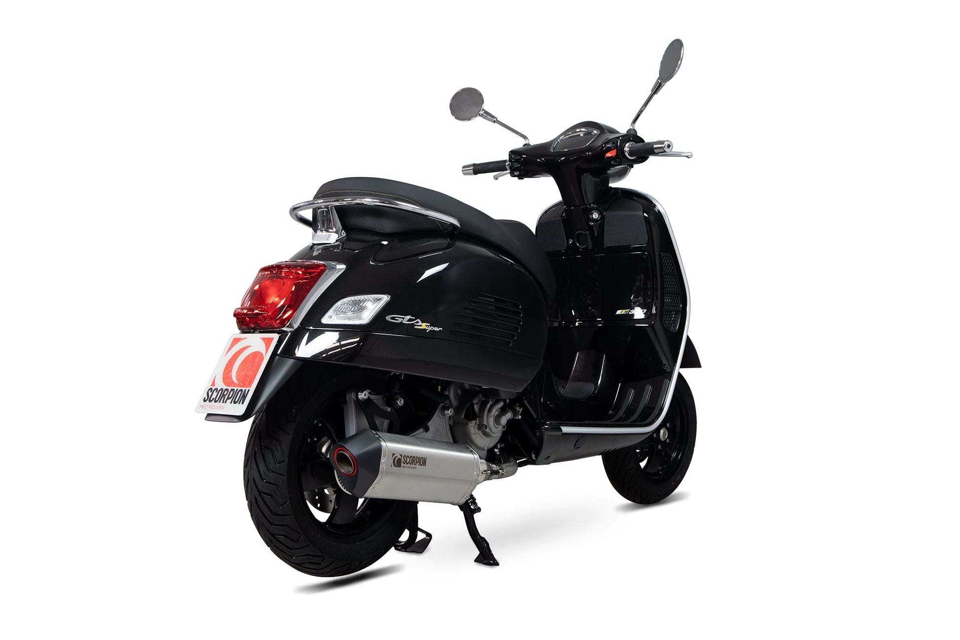 Scorpion RVE217SEO Vespa Serket Parallel Slip-On - Brushed Stainless Steel Sleeve (GTS 125 / 300 HPE) | ML Performance US US