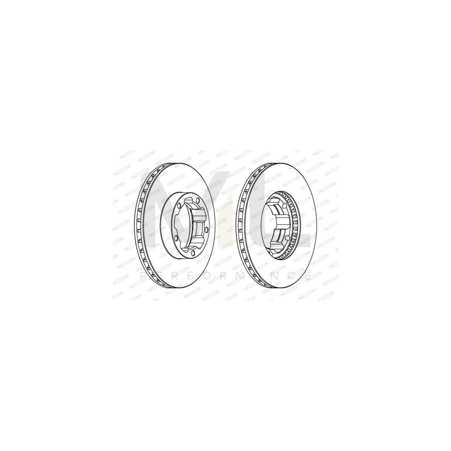 FERODO PREMIER DDF668 Brake Disc Vented, without bolts/screws | ML Performance Car Parts