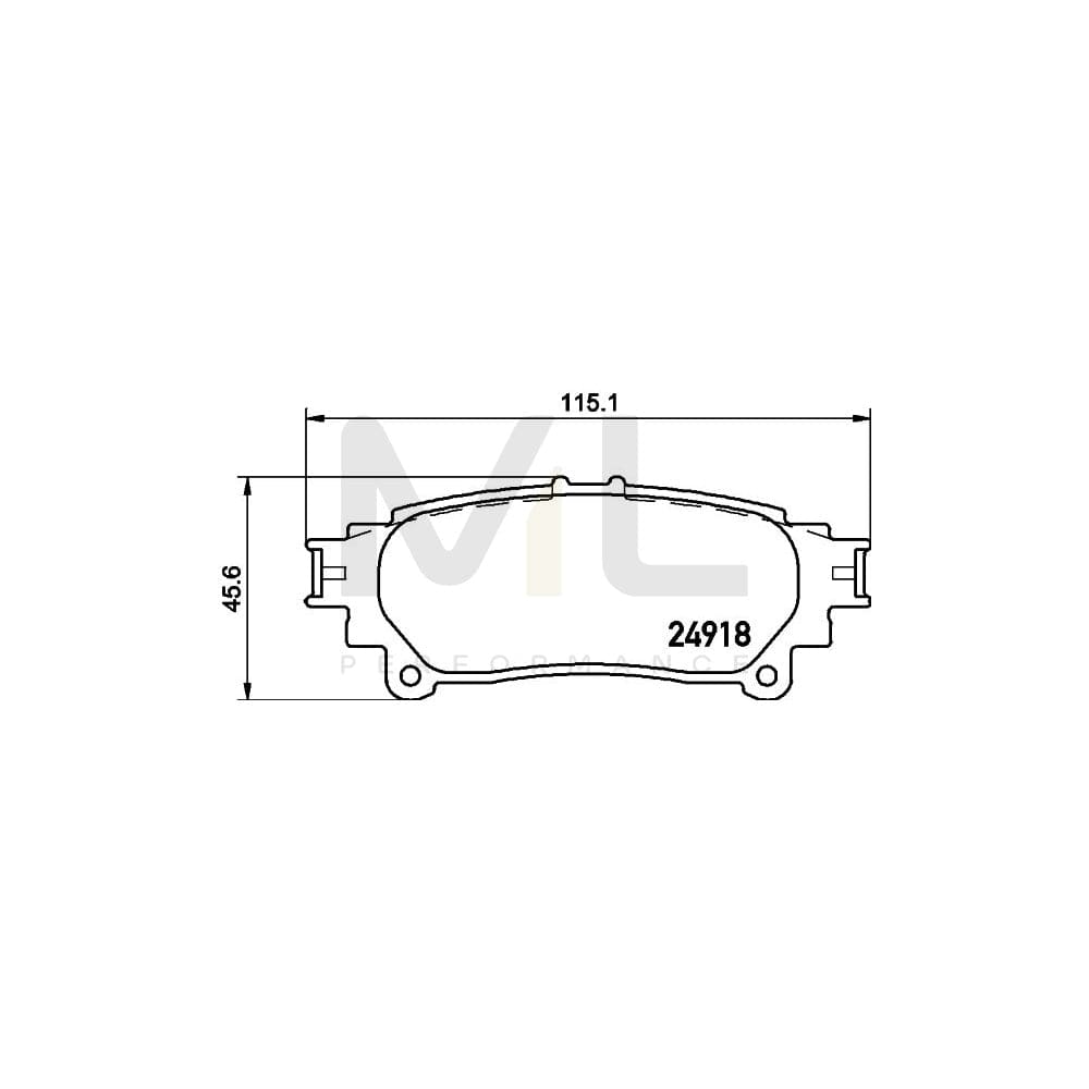 Hella 8DB 355 015-371 Brake Pad Set Not Prepared For Wear Indicator