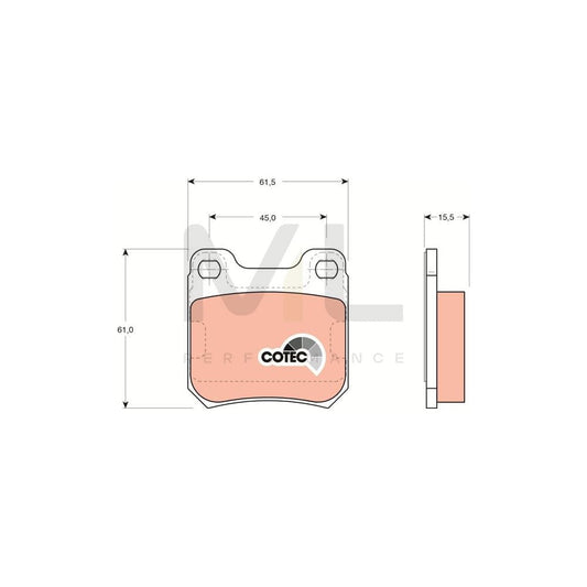 TRW Cotec Gdb915 Brake Pad Set Not Prepared For Wear Indicator | ML Performance Car Parts