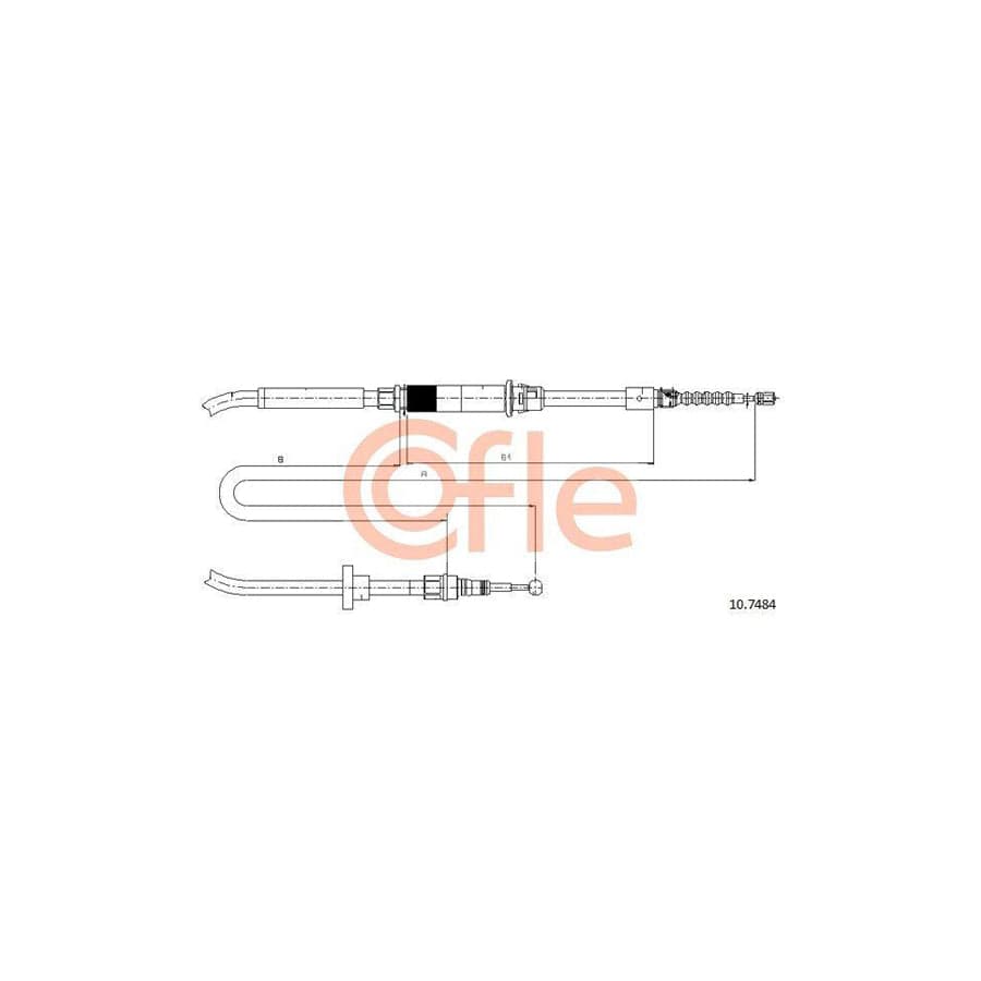 Cofle 92.10.7484 Hand Brake Cable for VW Passat