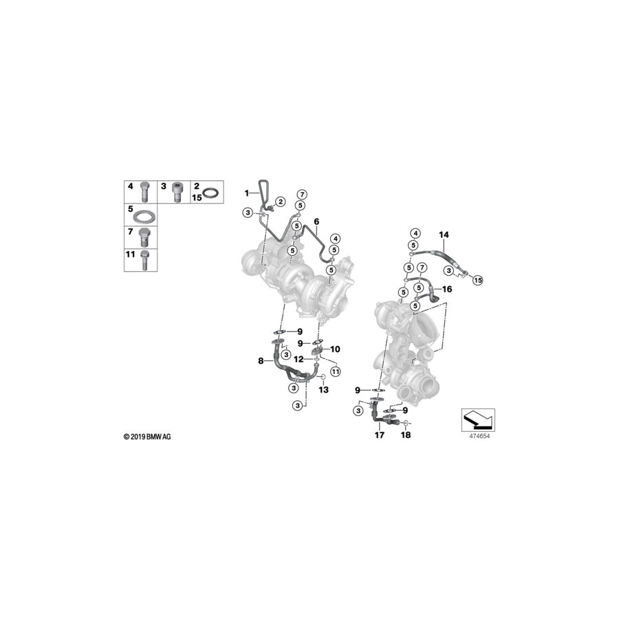 Genuine BMW 11428575125 G11 G07 G05 Oil Line, Supply, High Compression (Inc. 750dX, X7 M50dX & M550dX) | ML Performance US Car Parts