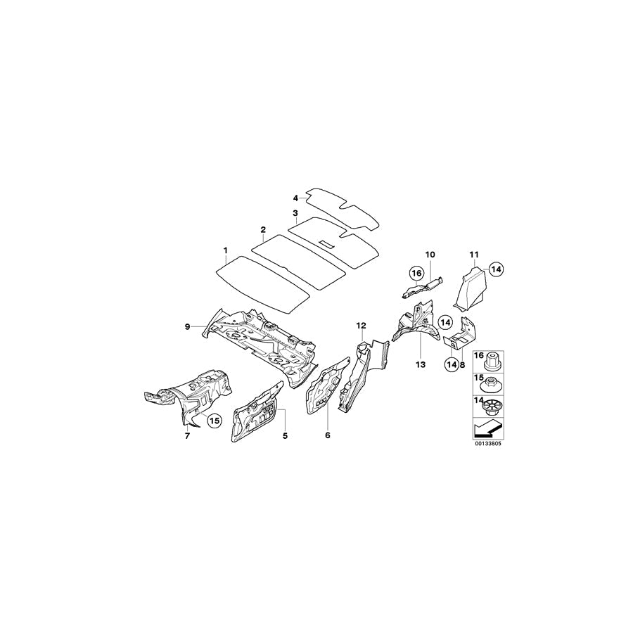 Genuine BMW 51477054319 E83 E83 Sound Insulation F Left Vent Louver (Inc. X3 3.0sd, X3 2.5i & X3 2.5si) | ML Performance US Car Parts