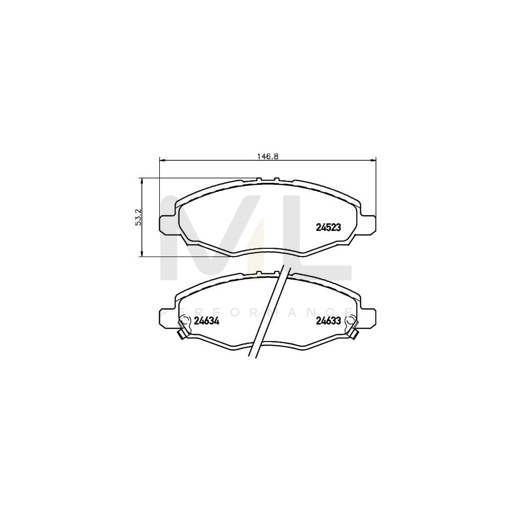 Hella 8DB 355 013-181 Brake Pad Set With Acoustic Wear Warning