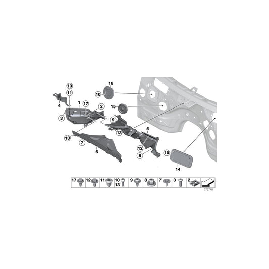 Genuine BMW 51757213660 F25 F26 Partition, Compartment, Center Bottom (Inc. X3 20iX, X3 18i & X3 30dX) | ML Performance US
