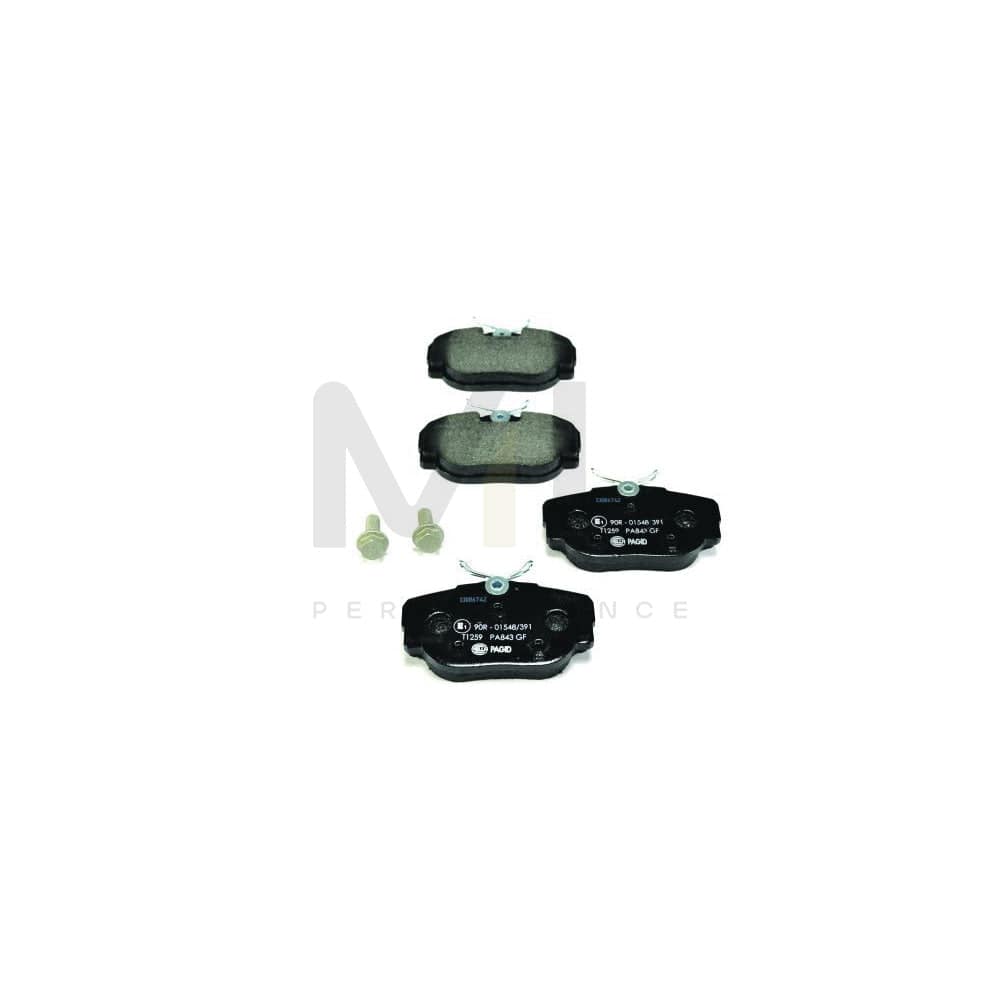 Hella 8DB 355 009-541 Brake Pad Set Not Prepared For Wear Indicator, With Brake Caliper Screws