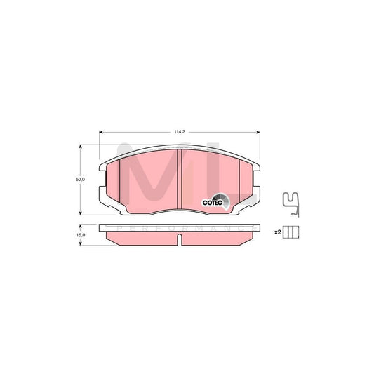 TRW Cotec Gdb3214 Brake Pad Set With Acoustic Wear Warning, With Accessories | ML Performance Car Parts