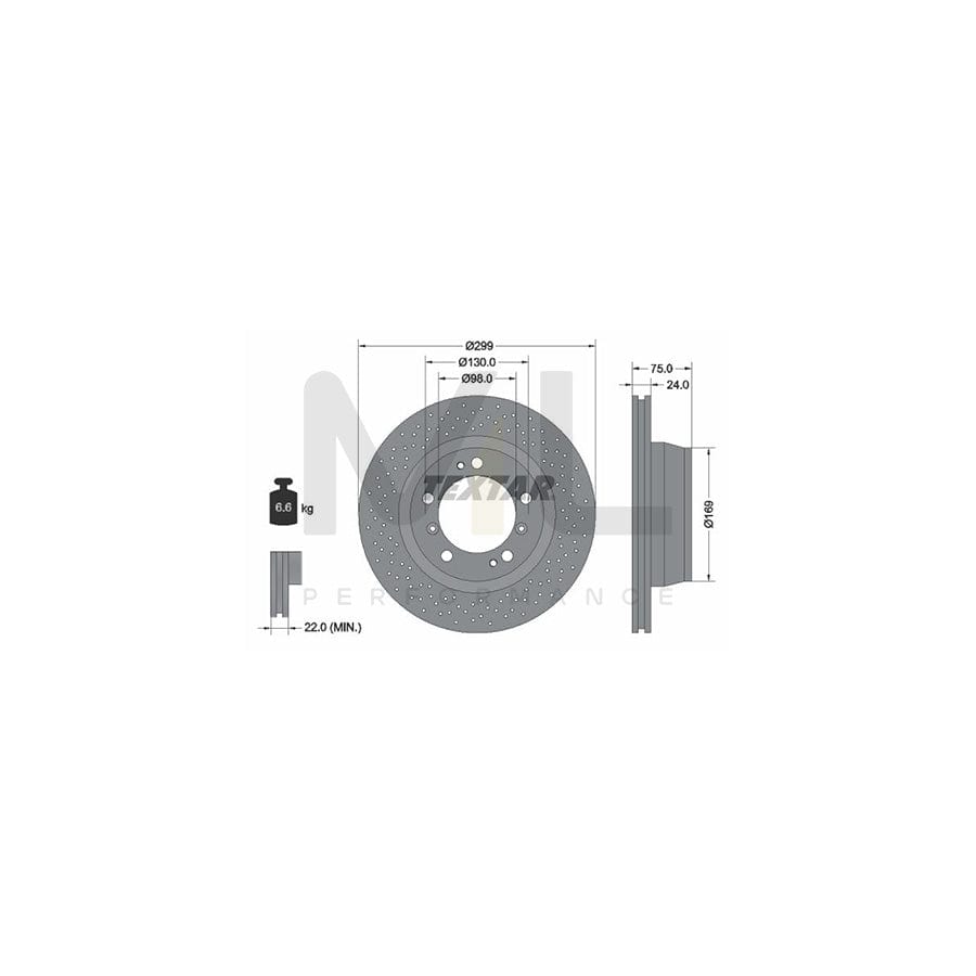 TEXTAR OE-Line 92100110 Brake Disc Perforated / Vented, Coated, High-carbon, without wheel hub, without wheel studs | ML Performance Car Parts