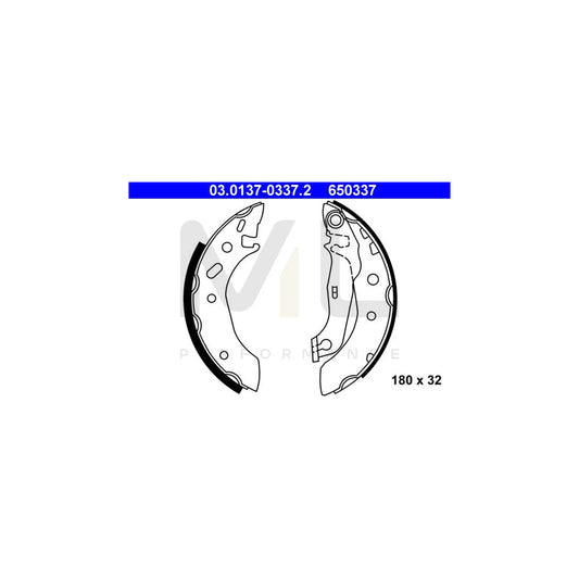 ATE 03.0137-0337.2 Brake Shoe Set with lever