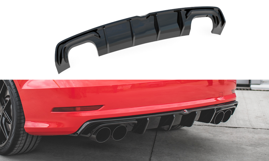 Maxton Design AU-S3-3-S-RS1T Rear Valance Audi S3 8V Sedan | ML Performance US Car Parts