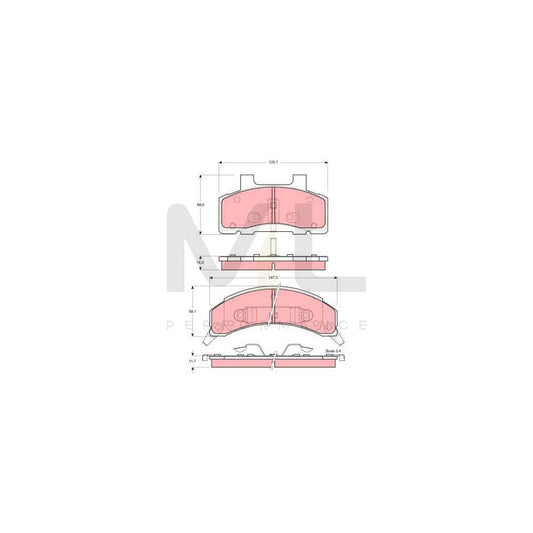 TRW Gdb4005 Brake Pad Set Incl. Wear Warning Contact | ML Performance Car Parts
