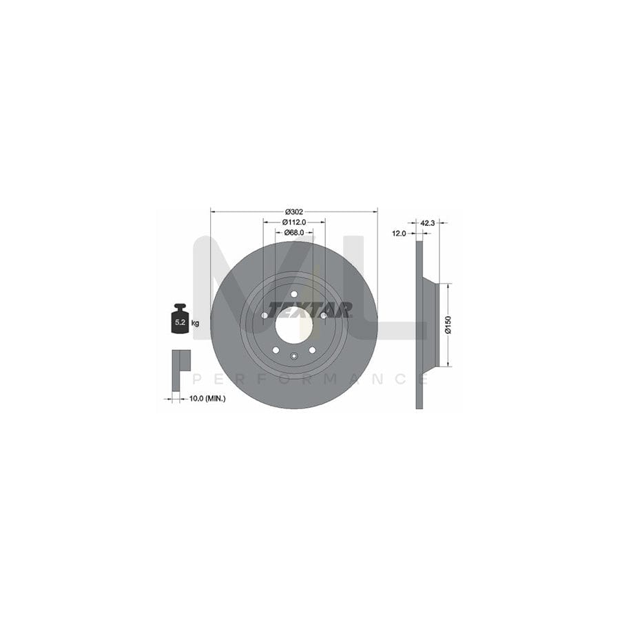 TEXTAR PRO 92159503 Brake Disc for AUDI A6 Solid, Coated, without wheel hub, without wheel studs | ML Performance Car Parts